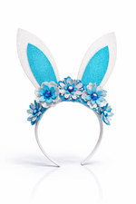 Easter bunny flower crown - Blue & White