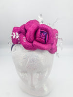 Fuchsia Rose Foam Flower Fascinator – Bold Statement Headpiece | Weddings, Races & Luxe Occasion Glam
