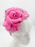 Barbie Pink Foam Flower Fascinator – Bold Statement Headpiece | Weddings, Races & Luxe Occasion Glam