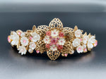 Petit Pink Petal Pearl Tiara – Floral Statement Crown | Bridal, Fantasy Goddess & Luxe Occasion Headpiece