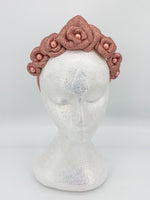 Bronze Goddess Foam Flower Fascinator Tiara – Statement Headpiece | Weddings, Races & Luxe Occasion Glam