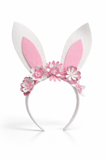 Easter bunny flower crown - Pink & White sparkle