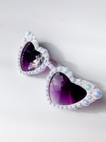 Kids White Crystal Diamanté Heart Sunglasses – Sparkle Statement Shades | Dress Up, Party & Luxe Play Accessories