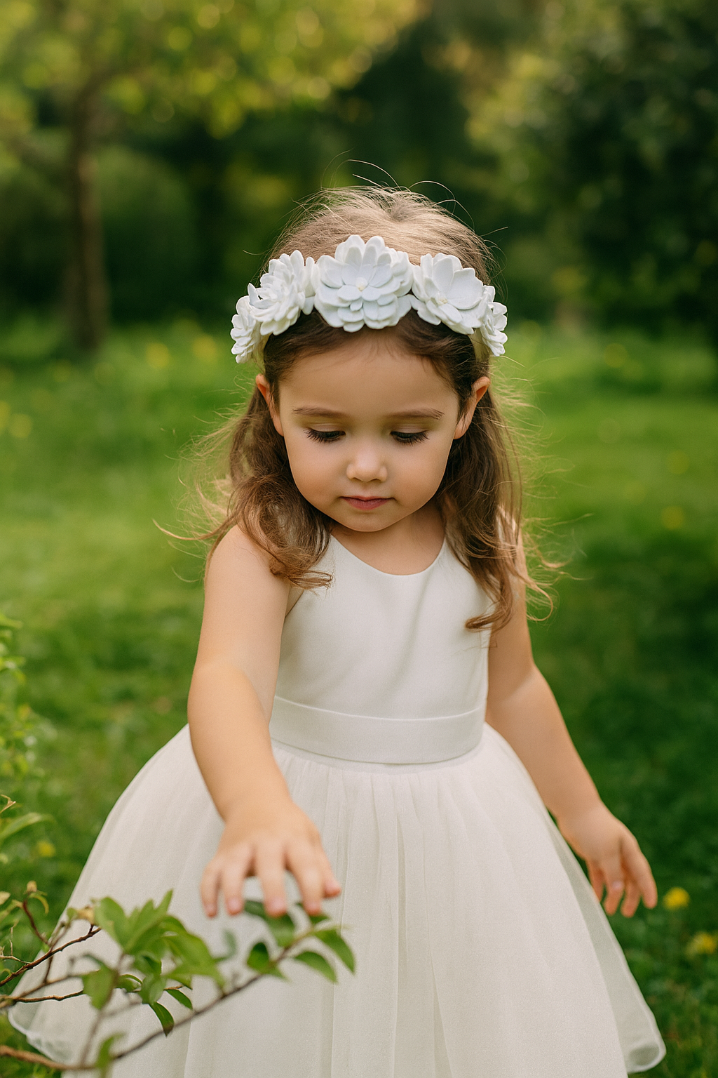 White Sparkle Flower Crown Headband – Glitter Statement Headpiece | Festival, Bridal & Luxe Occasion Accessory