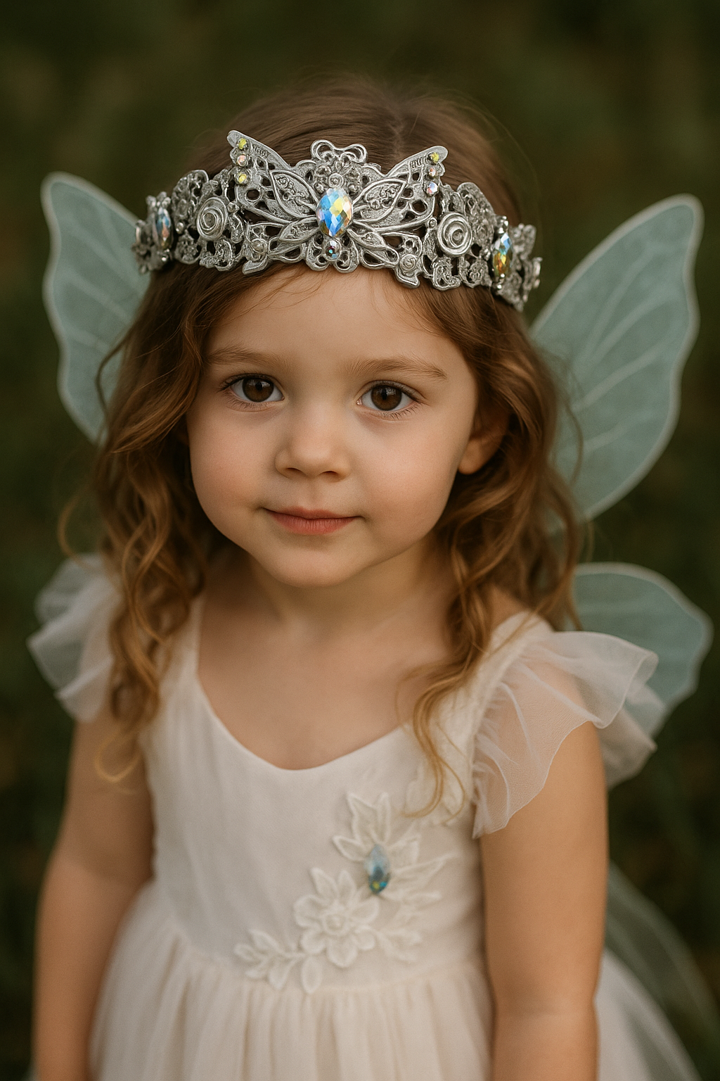 Petit Silver Butterfly Tiara – Crystal Statement Crown | Bridal, Fantasy Goddess & Luxe Occasion Headpiece