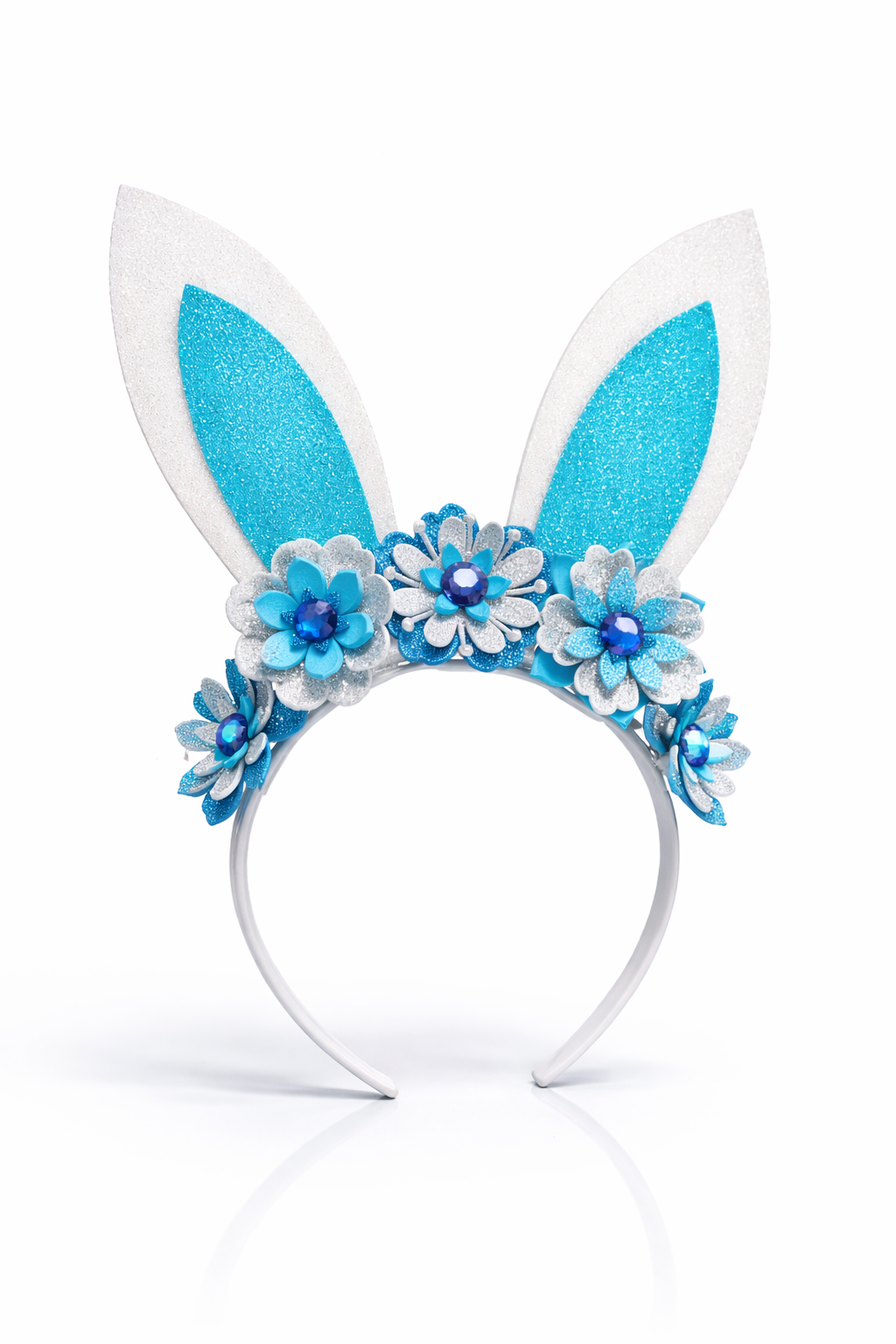 Easter bunny flower crown - Blue & White