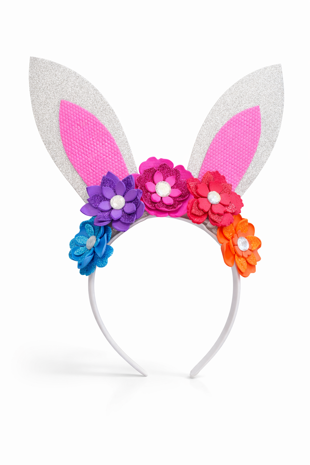 Easter bunny flower crown - Rainbow sparkle