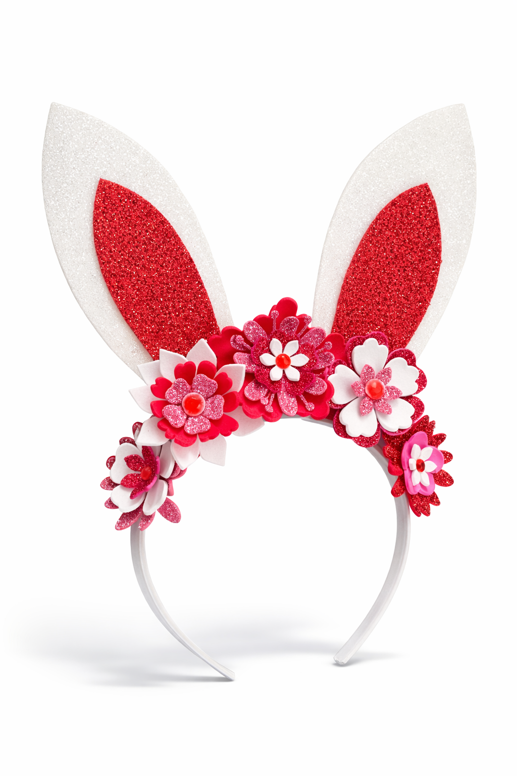 Easter bunny flower crown - Pink & Red