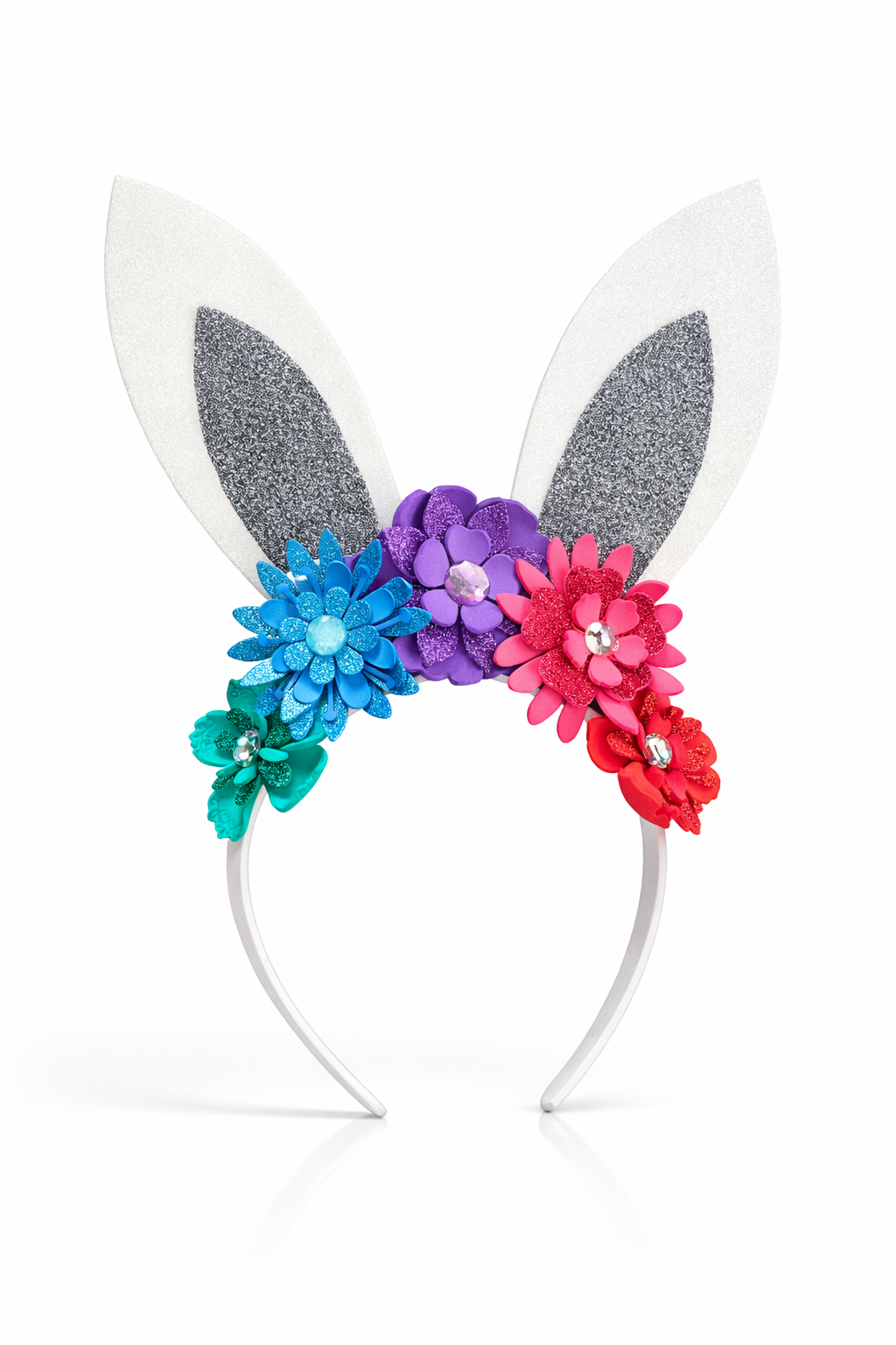 Easter bunny flower crown - Rainbow sparkle