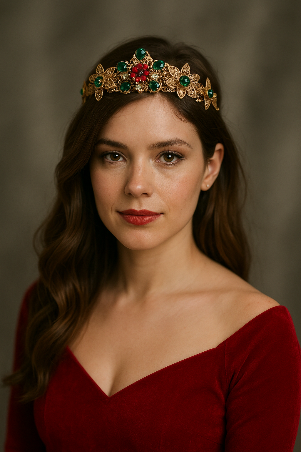 Christmas Floral Romance Tiara – Crystal Statement Crown | Bridal, Holiday & Luxe Celebration Headpiece