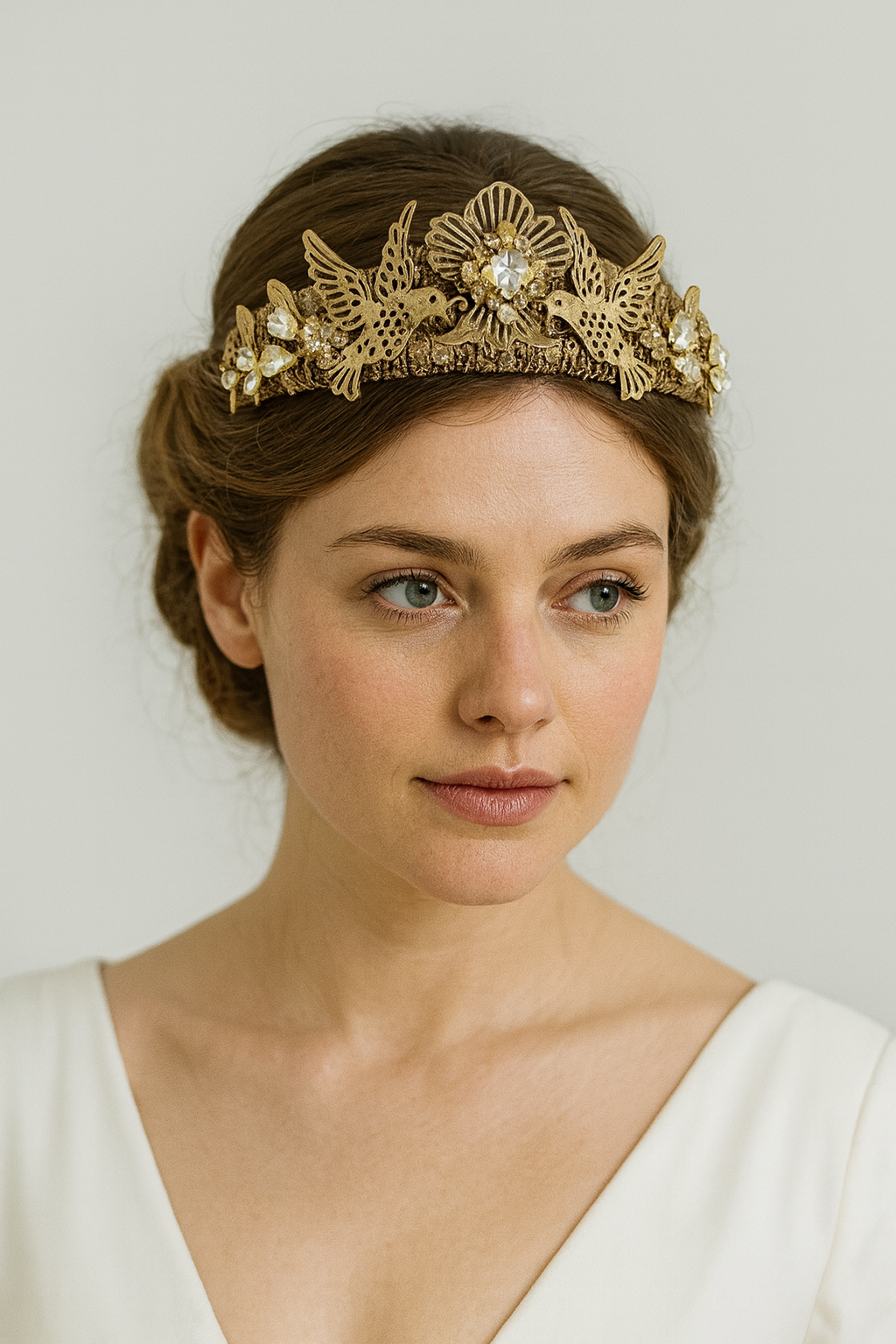 Prince of Peace Gold Rhinestone Tiara – Crystal Statement Crown | Bridal, Faith-Inspired & Luxe Occasion Headpiece