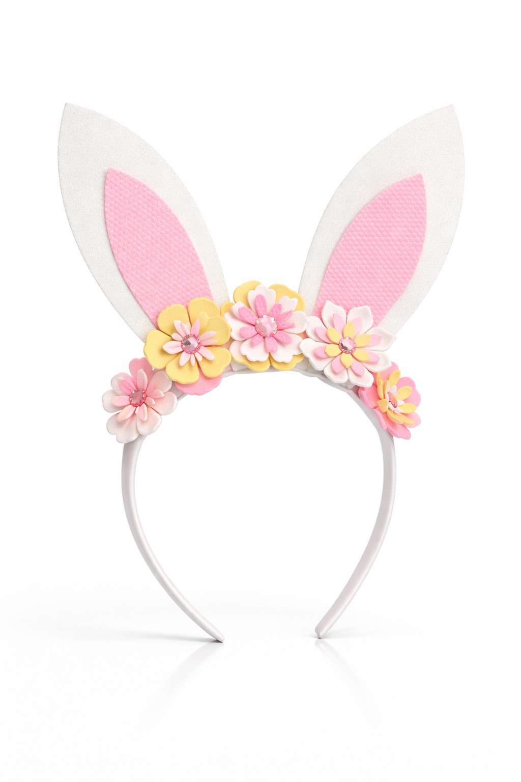 Easter bunny flower crown - Pink & yellow