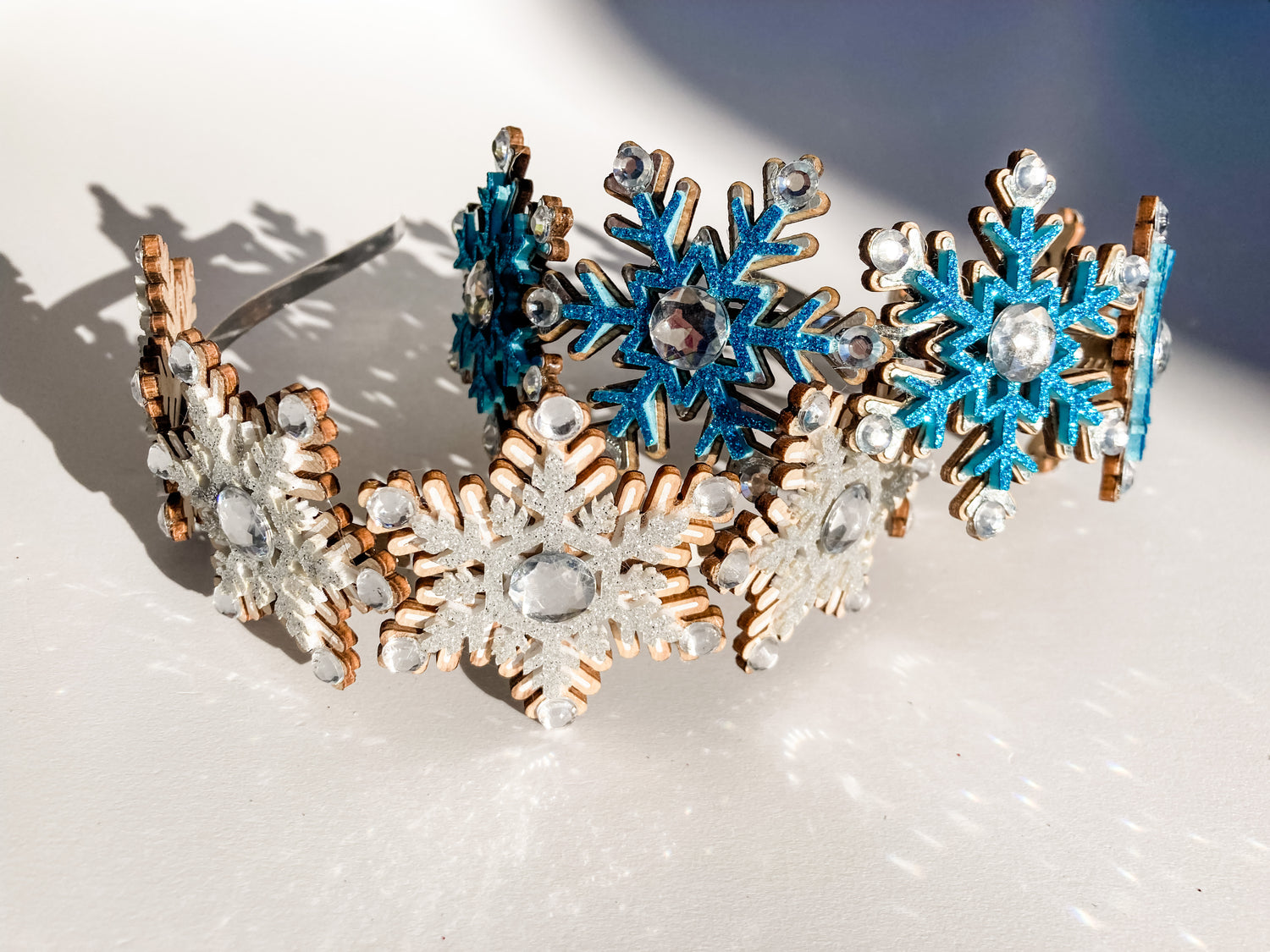 Snowflake Rhinestone Garland Headpiece – Winter Crystal Statement Hair Accessory | Bridal, Holiday & Luxe Occasion Glam