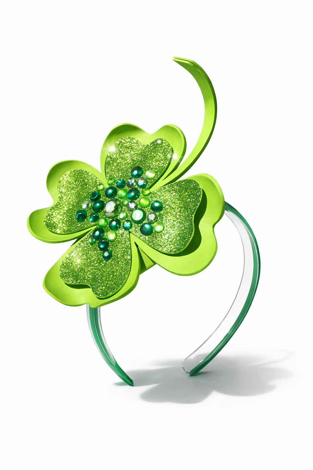St Patrick’s Day Shamrock Crown – Green Glitter Statement Headpiece | St Pattys Glam & Luxe Holiday Accessory