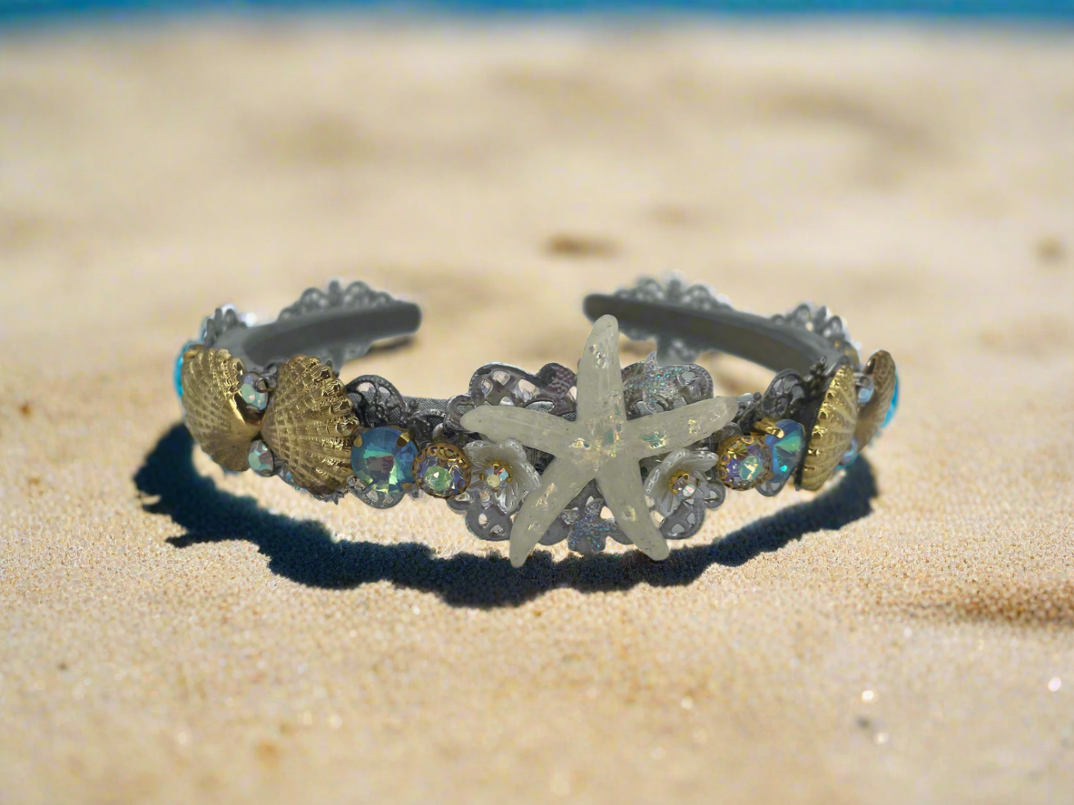 Mermaid Bliss Headband – Ocean Goddess Statement Hair Accessory | Festival, Bridal & Luxe Occasion Glam