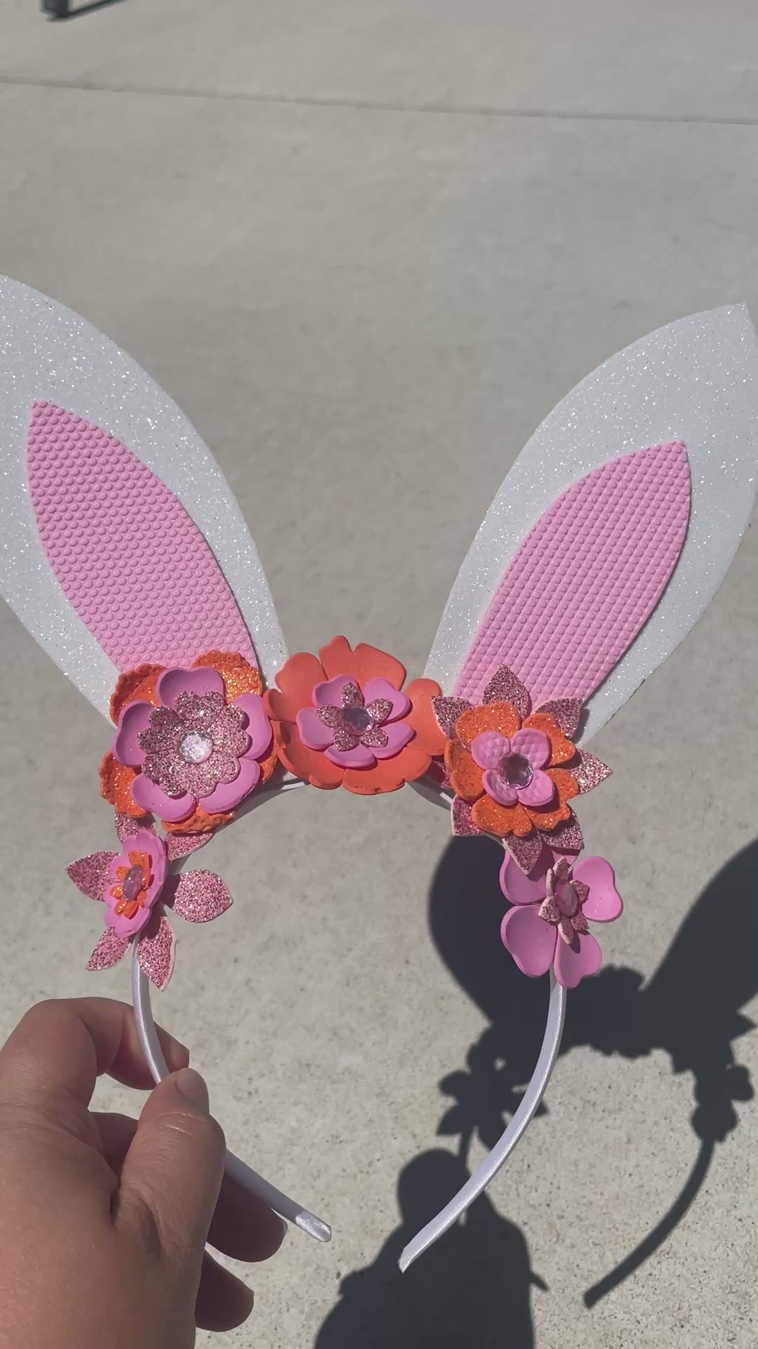 Easter bunny flower crown - Pink & Orange Emma Memma