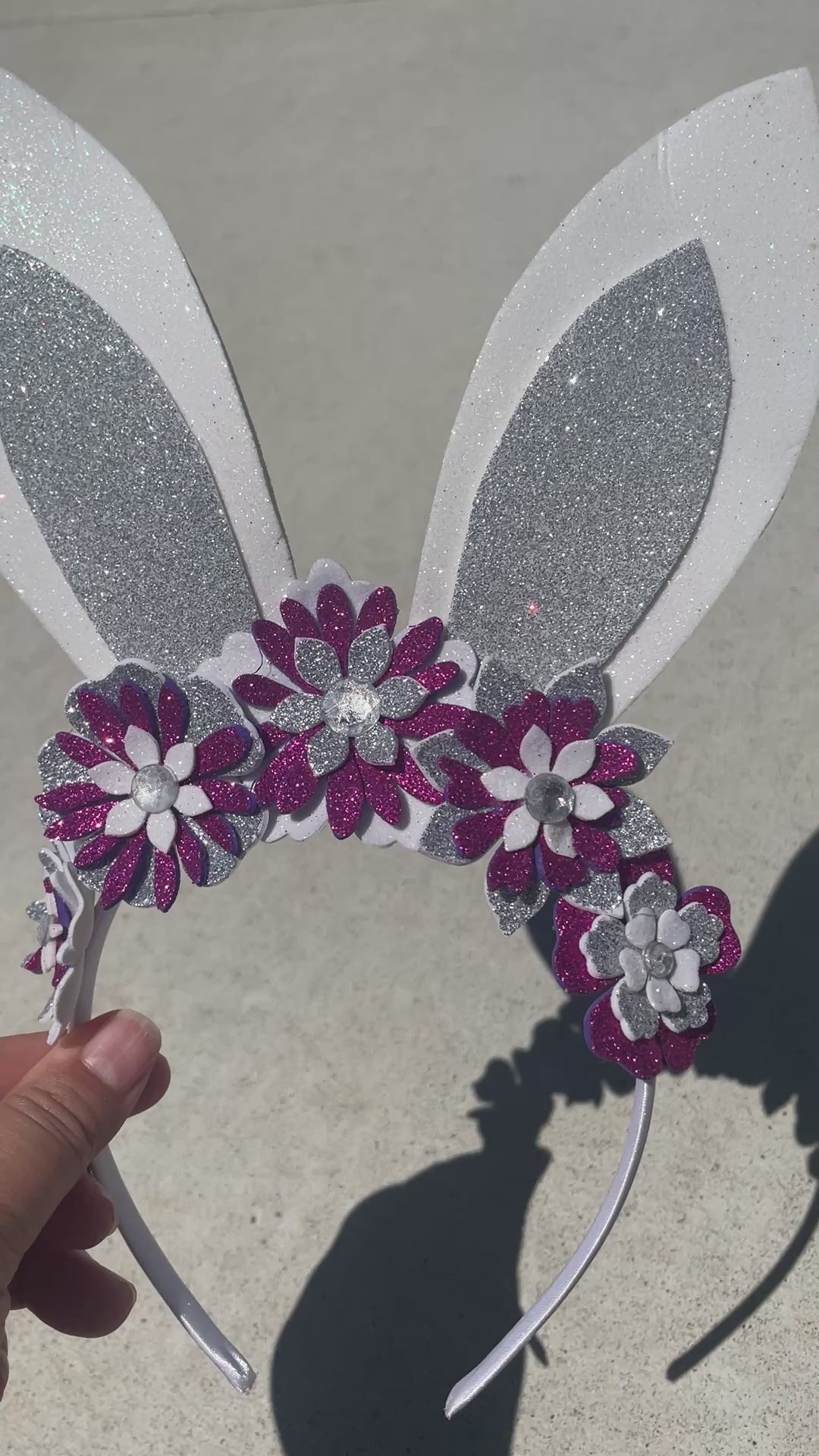 Easter bunny flower crown Magenta
