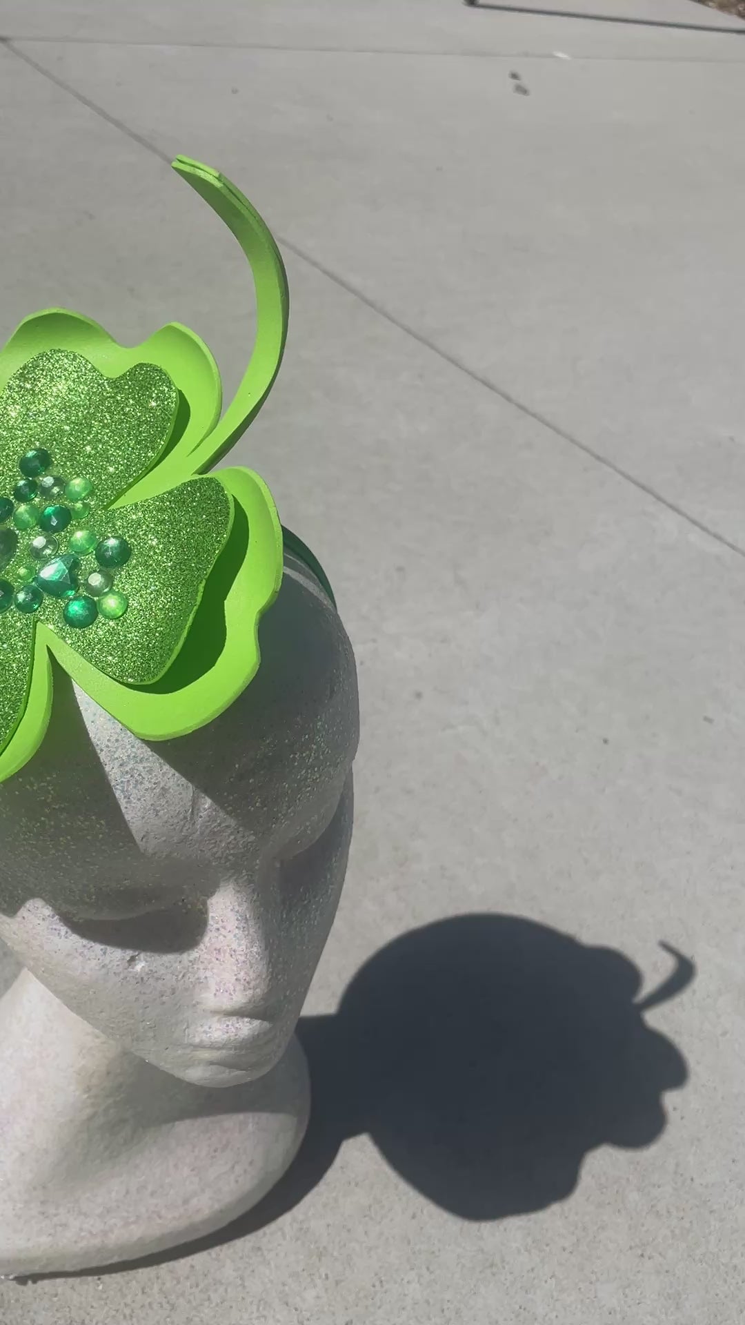 St Patrick’s Day Shamrock Crown – Green Glitter Statement Headpiece | St Pattys Glam & Luxe Holiday Accessory