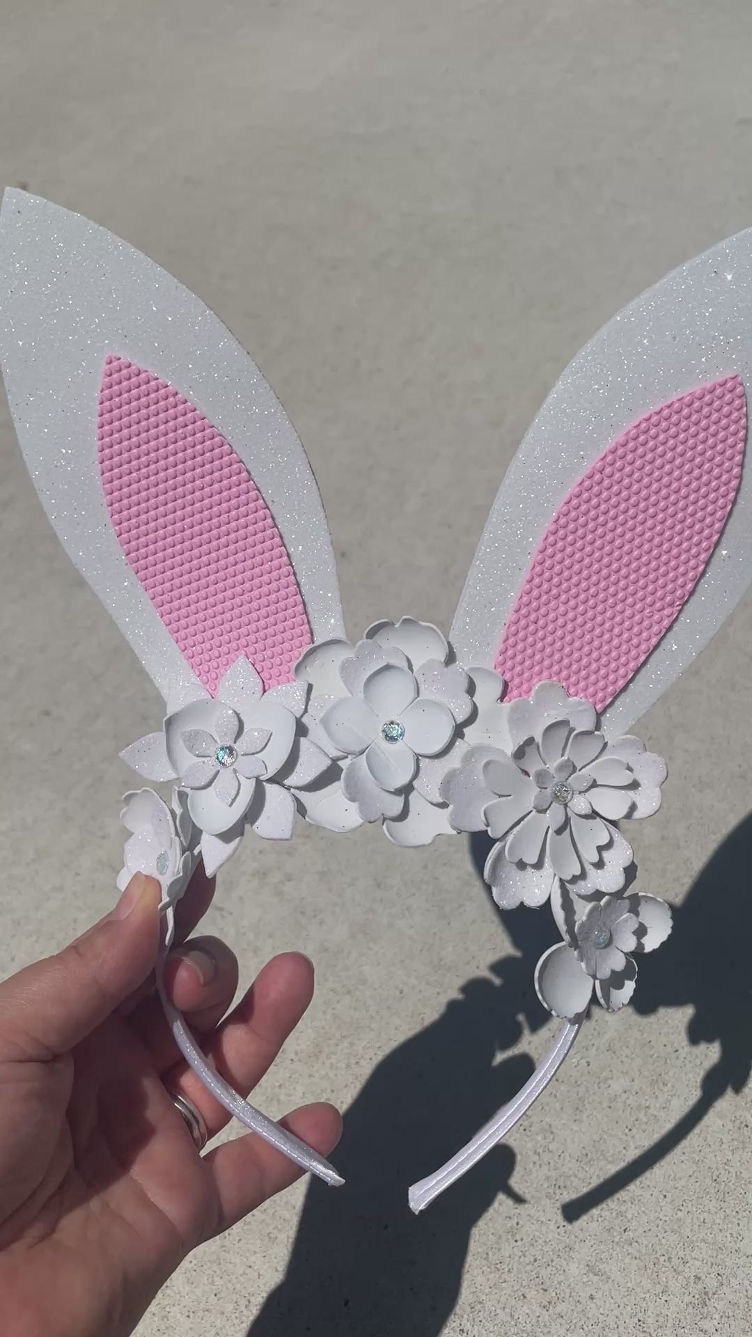 Easter bunny flower crown - White Sparkle