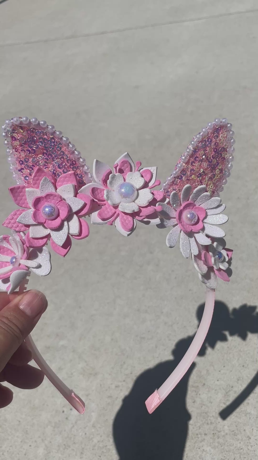 Easter bunny flower crown - Twinkle Pink